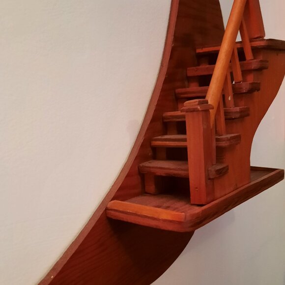 Vintage Whimsigoth Wooden Moon Staircase Shelf - Picture 3 of 8